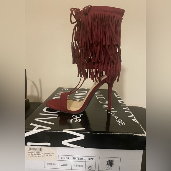 Wild Diva Adele 221 Fringed Lace Up Stiletto - Picture 3 of 5
